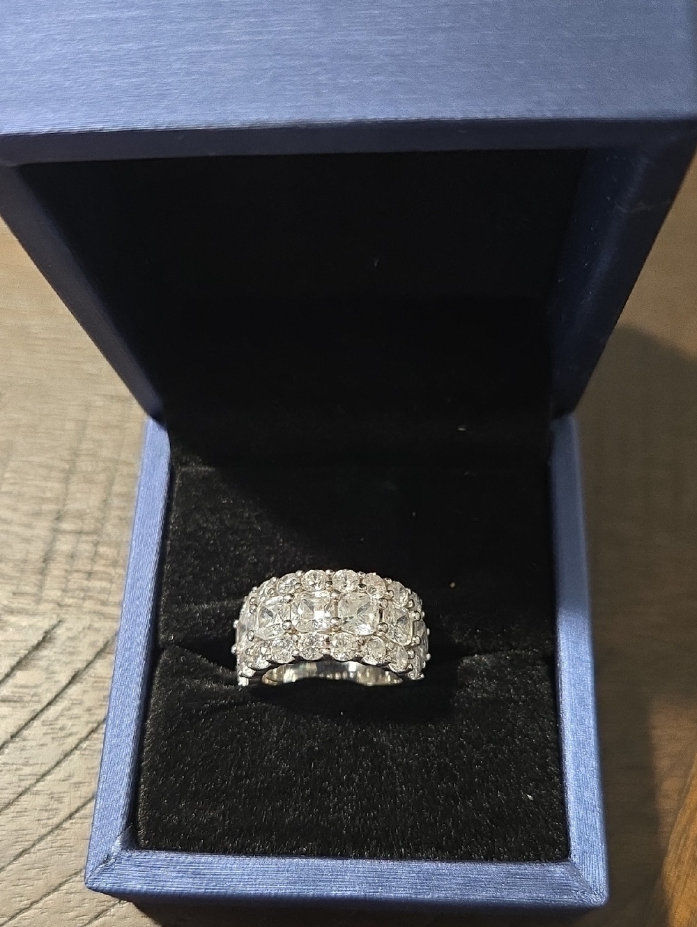 Italo Triple Row Half Eternity Band Size 6.5